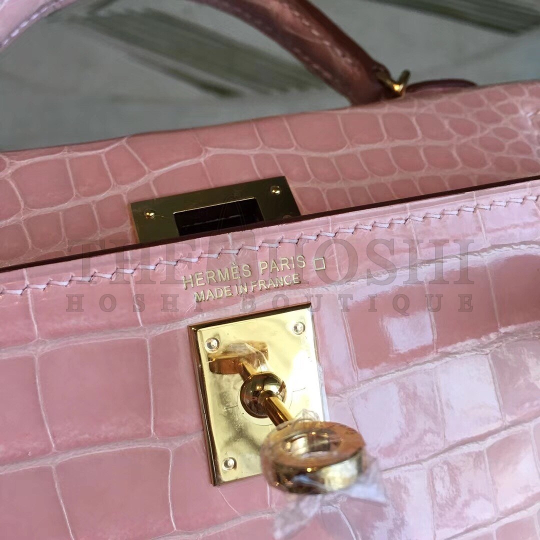 H**me5 Nude Alligator Kelly Mini II Handmade Bag Master Quality