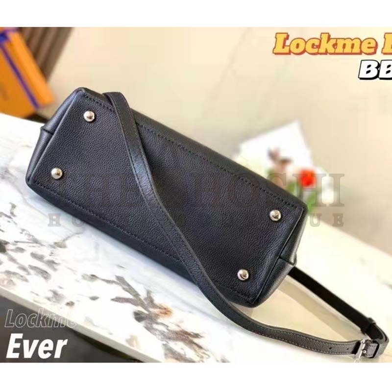 L0vis Vvtt0n LV Women Lockme Ever BB Handbag Black Soft Calfskin Master Quality