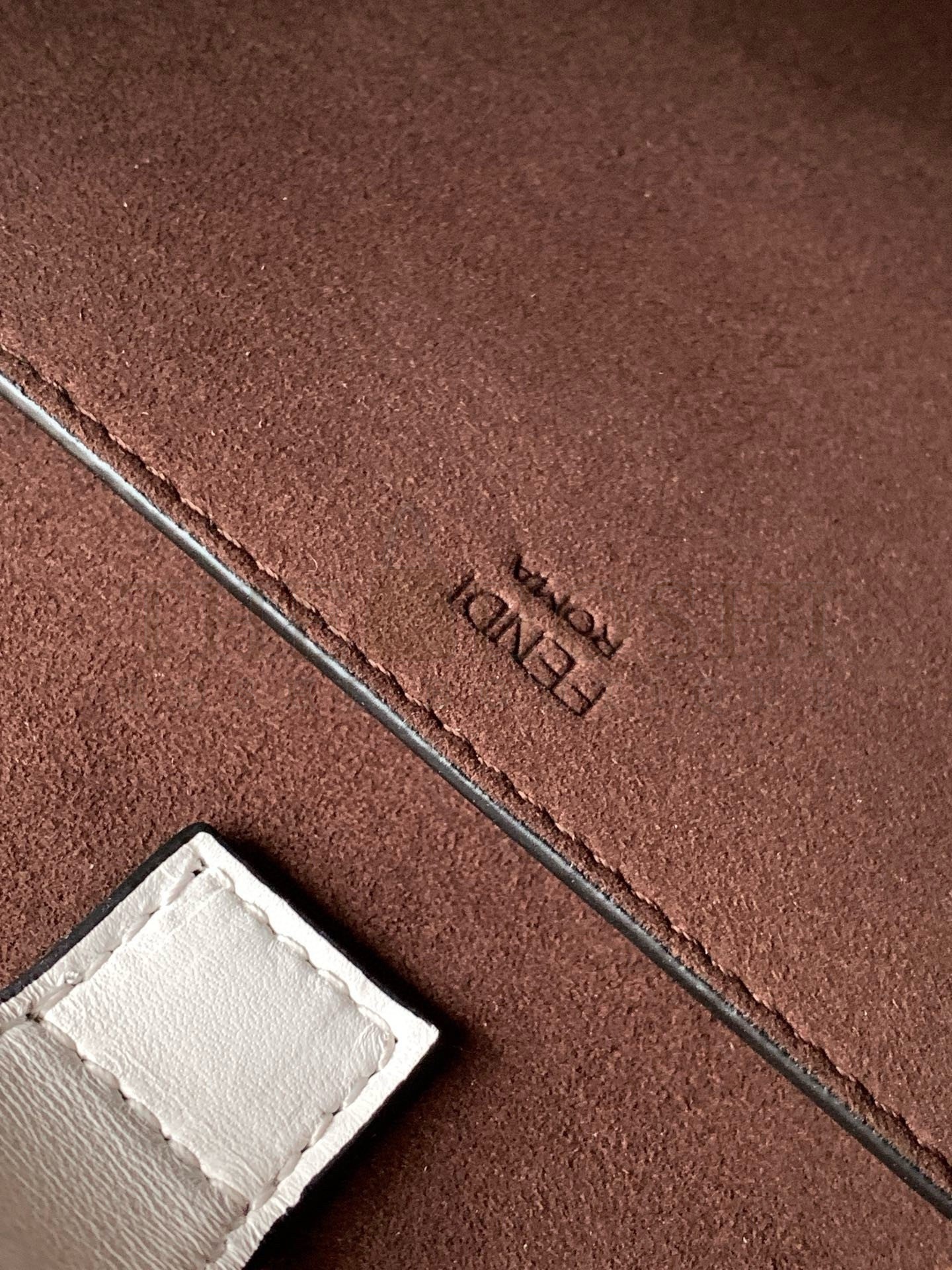 F**di Sunshine Small Tote Bag In White FF Calfskin Master Quality