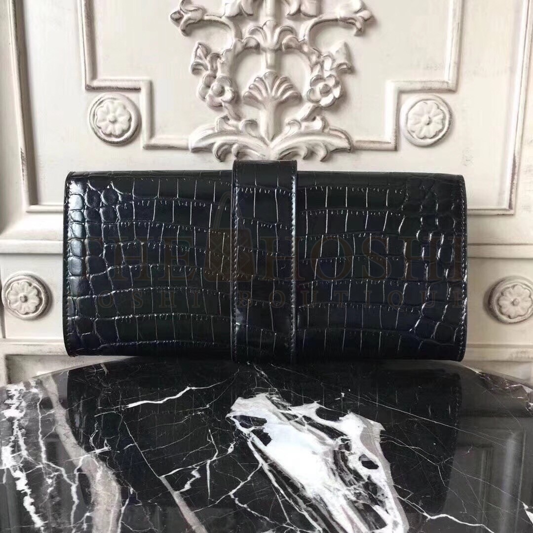 H**me5 Medor Clutch Bag In Black Crocodile Leather Master Quality