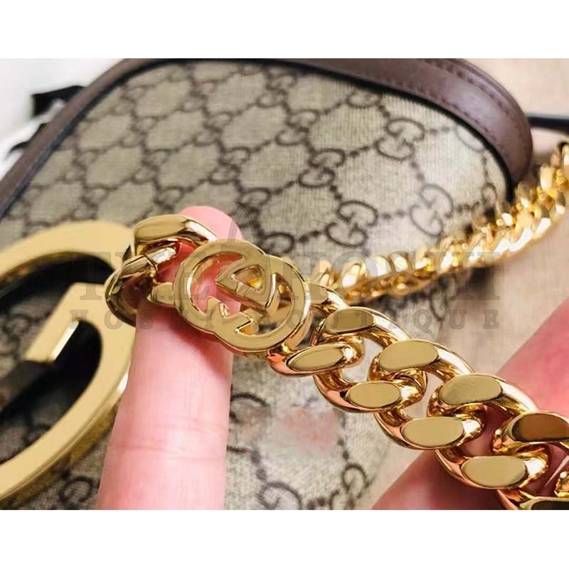 Gvc*1 Women GG Blondie Shoulder Bag Beige Ebony GG Svp*me Canvas Master Quality