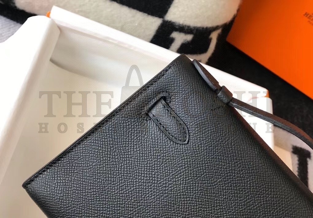 H**me5 Kelly Pochette Bag In Black Epsom Leather Master Quality