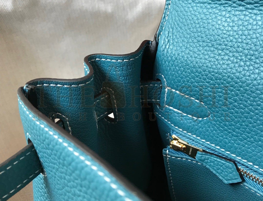 H**me5 Kelly 28cm Retourne Bag in Blue Jean Clemence Leather GHW Master Quality