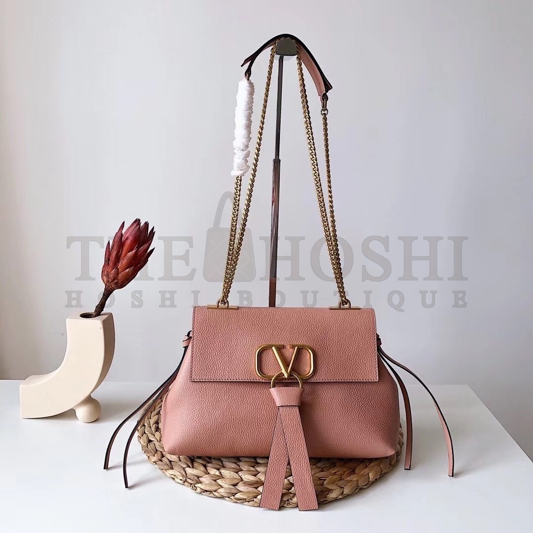 Va1e*ntin0 Small Vring Handbag In Pink Buffalo Leather Master Quality