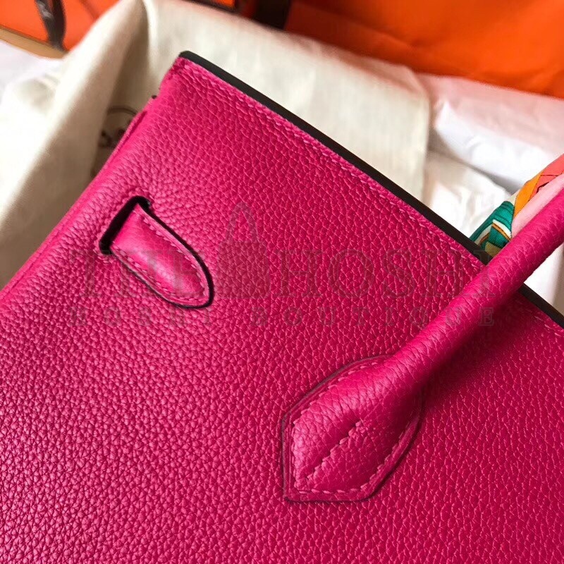 H**me5 Peach Birkin 35cm Clemence Handmade Bag Master Quality
