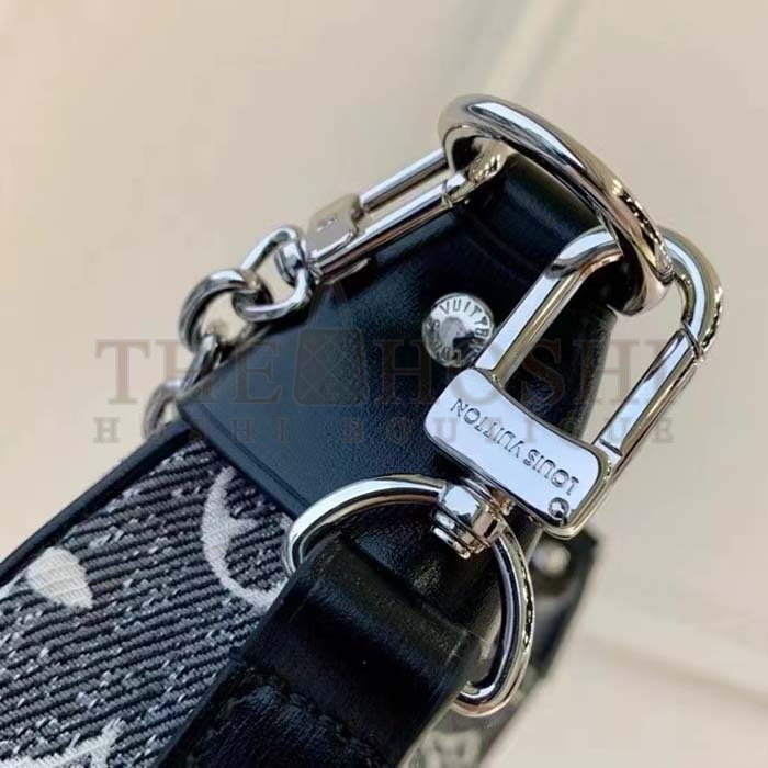 L0vis Vvtt0n LV Women Loop PM Bag Gray Denim Textile Jacquard Master Quality