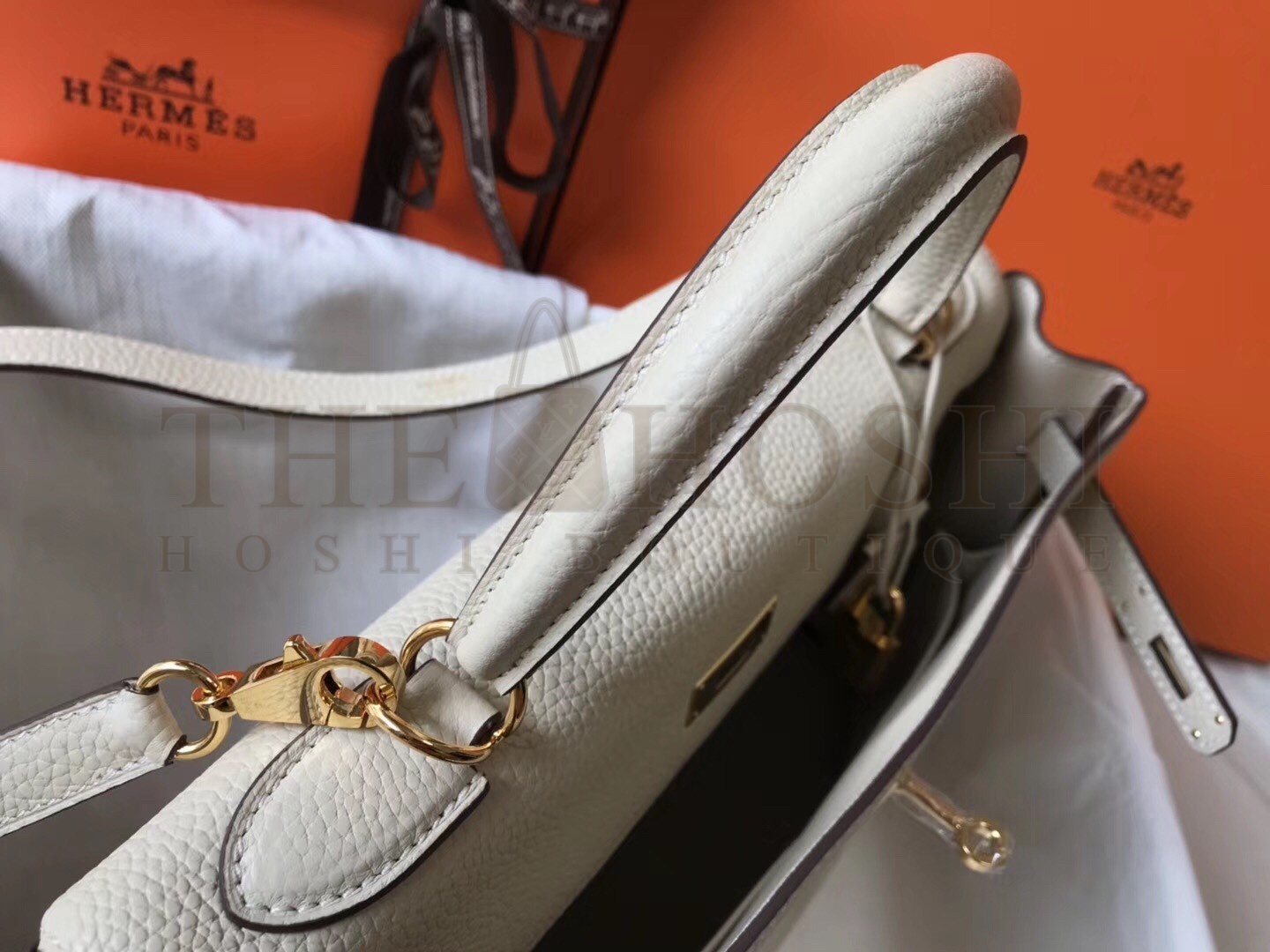 H**me5 Kelly 32cm Retourne Bag In Beton Clemence Leather Master Quality