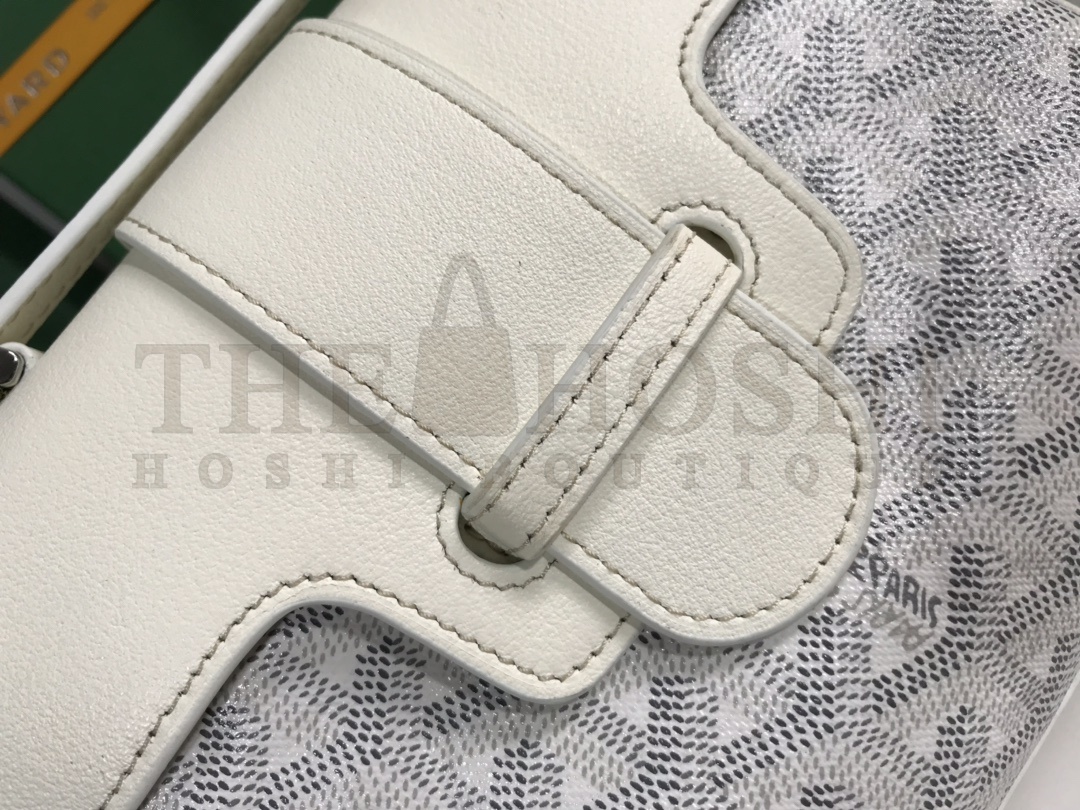 G09ard Mini Saigon Bag White Leather Wooden Handle 20x14.5x9cm Master Quality