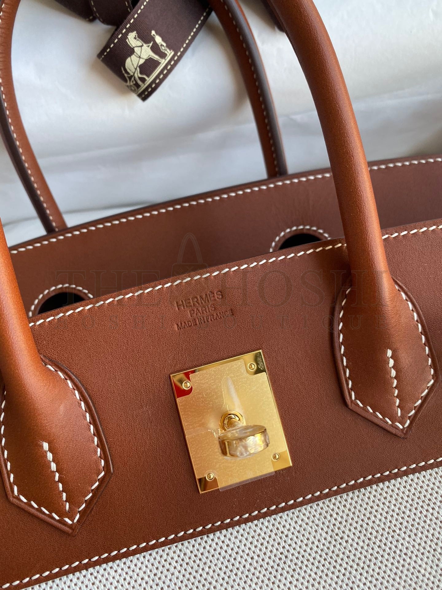 H**me5 Birkin 30 Handmade Bag In Toile & Gold Swift Leather Master Quality