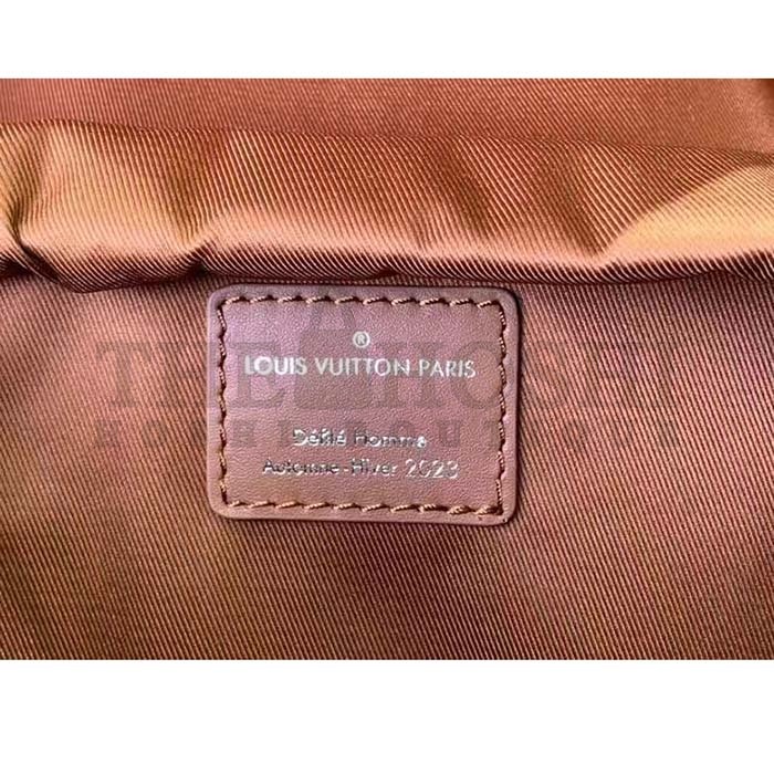 L0vis Vvtt0n LV Unisex Montsouris Backpack Cognac Calf Leather Drawstring Magnetic Closure Handle Master Quality