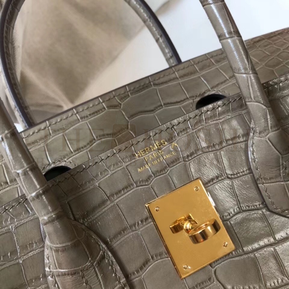 H**me5 Birkin 30cm Bag In Taupe Embossed Crocodile Leather Master Quality