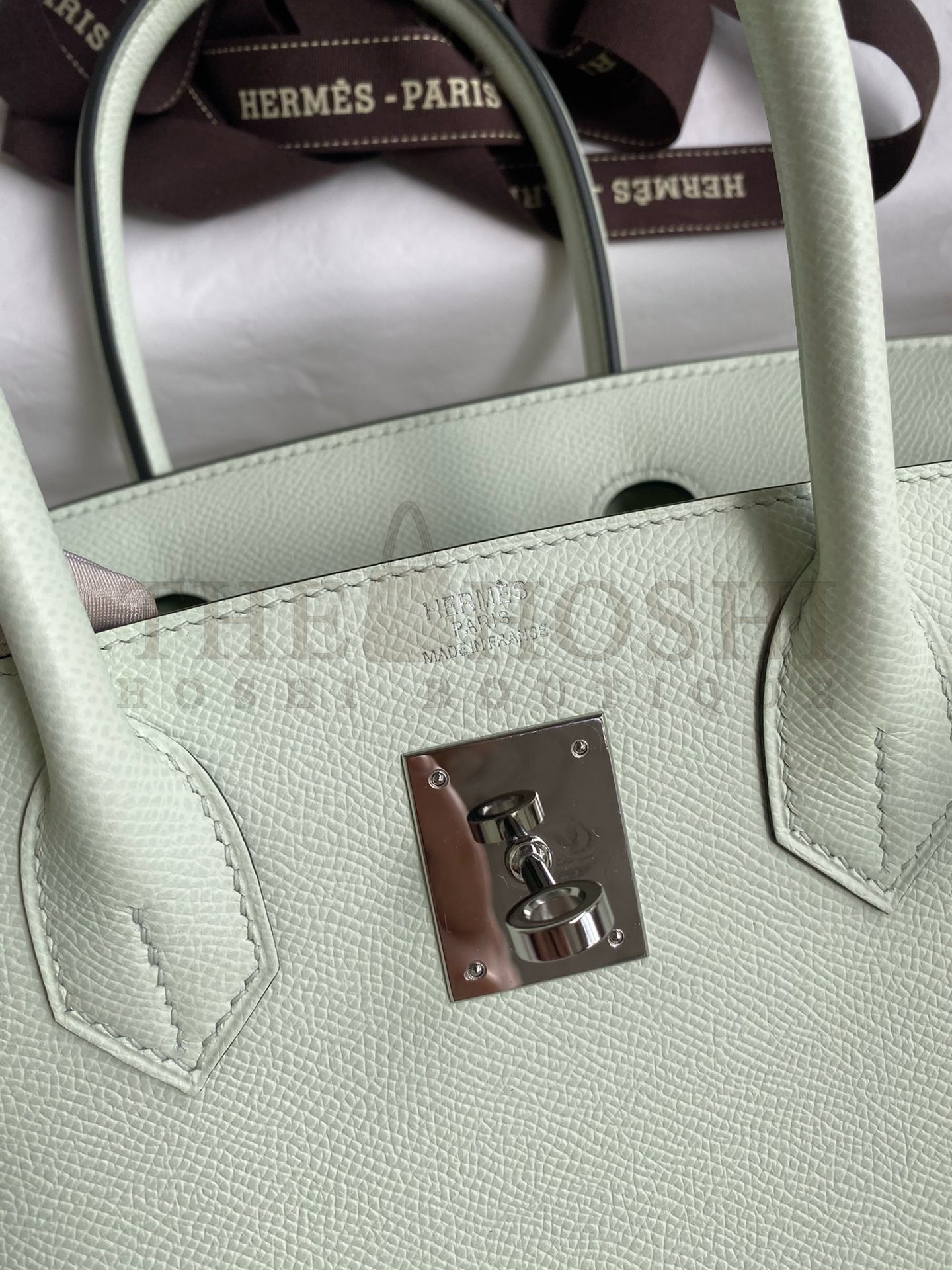 H**me5 Birkin 30 Retourne Handmade Bag In Vert Fizz Epsom Calfskin Master Quality