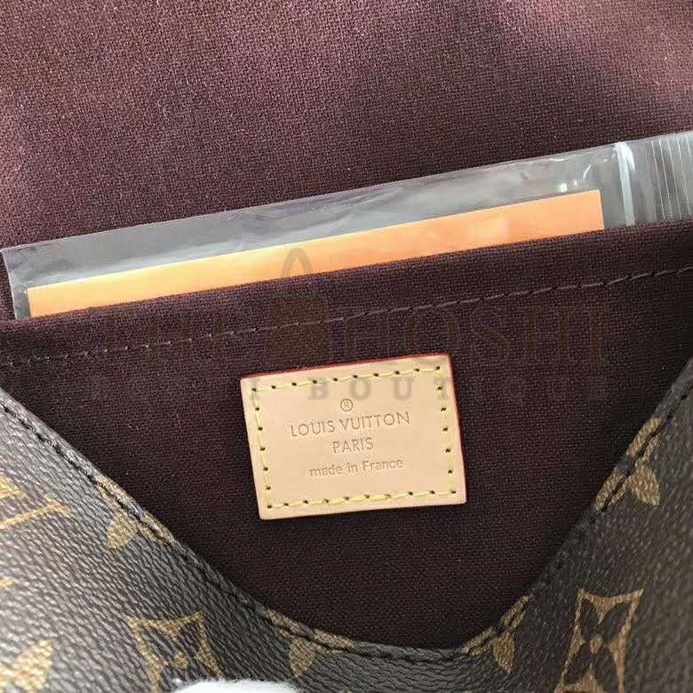 L0vis Vvtt0n LV Women Favorite MM Clutch in Monogram Coated Canvas-Brown Master Quality