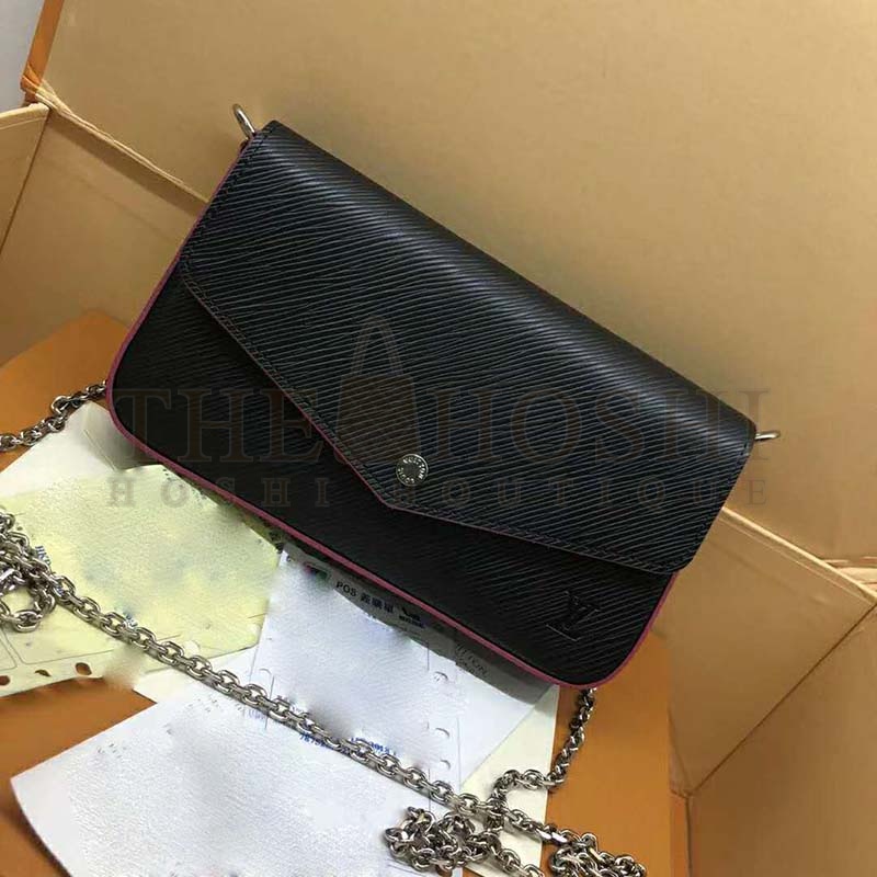 L0vis Vvtt0n LV Women Felicie Pochette Bag in Elegant Black Leather Master Quality