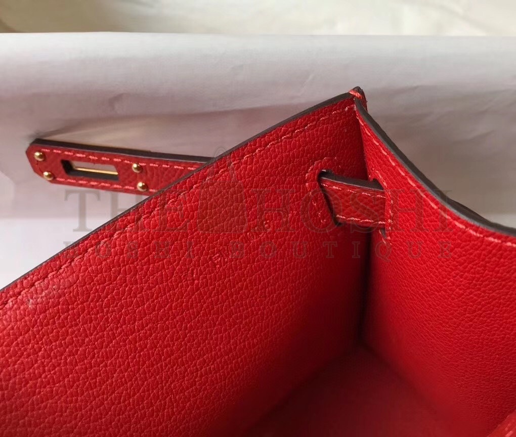 H**me5 Kelly Pochette Bag In Red Epsom Leather Master Quality