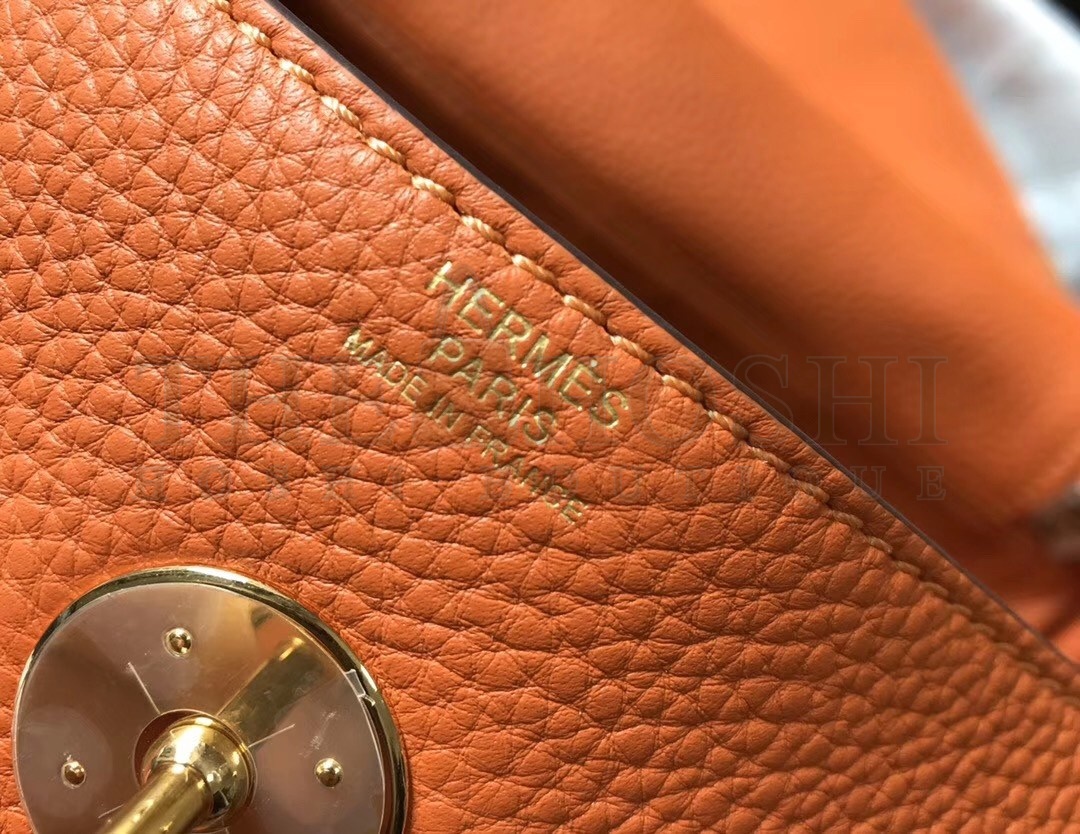 H**me5 Lindy 30cm Bag In Orange Clemence Leather Master Quality