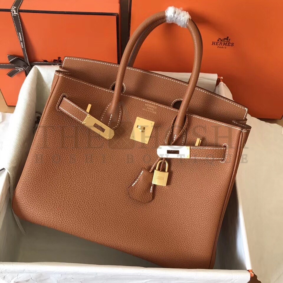 H**me5 Gold Birkin 30cm Clemence Handmade Bag Master Quality