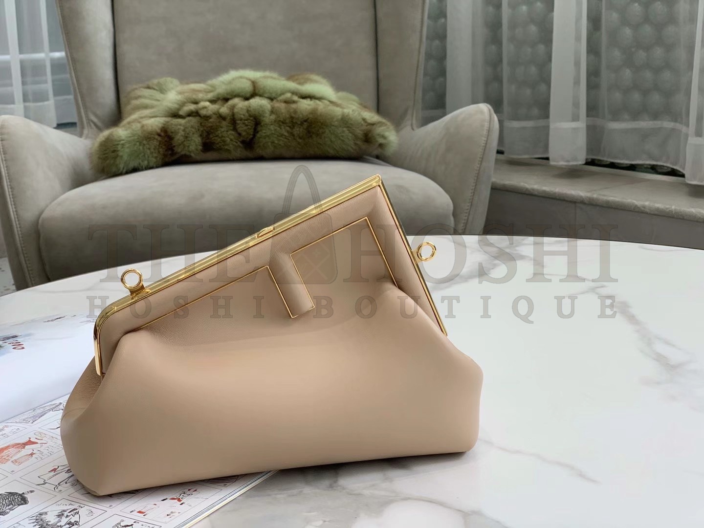 F**di First Small Bag In Beige Nappa Leather Master Quality