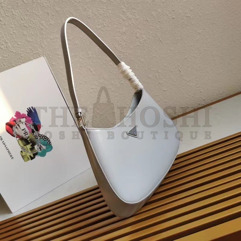 Pra*a Cleo Shoulder Small Bag In Blue Brushed Leather Master Quality