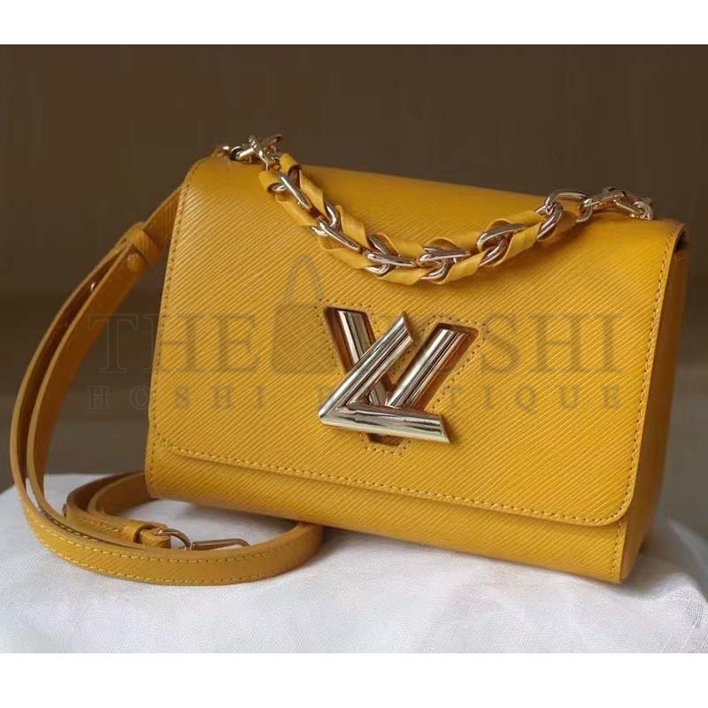 L0vis Vvtt0n LV Women Twist MM Handbag Sunflower Yellow Epi Grained Cowhide Leather Master Quality