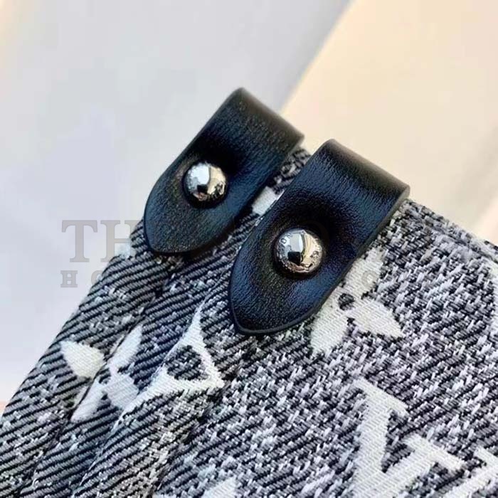 L0vis Vvtt0n LV Women OnTheGo MM Tote Gray Denim Textile Jacquard Master Quality