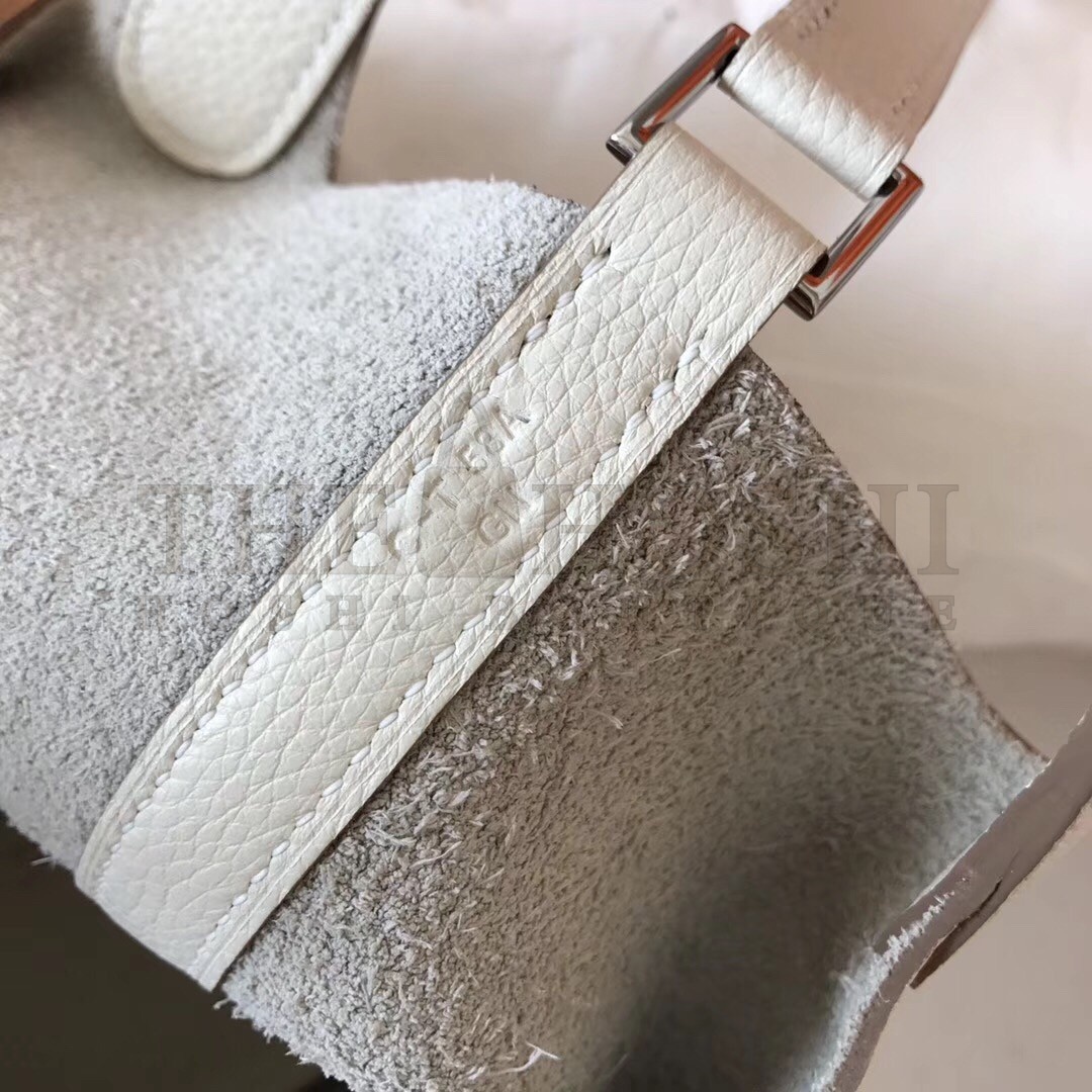 H**me5 White Picotin Lock PM 18cm Handmade Bag Master Quality