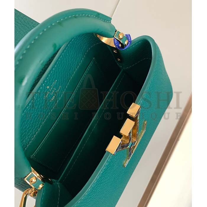 L0vis Vvtt0n LV Women Capucines Mini Handbag Emerald Green Mint Taurillon Master Quality