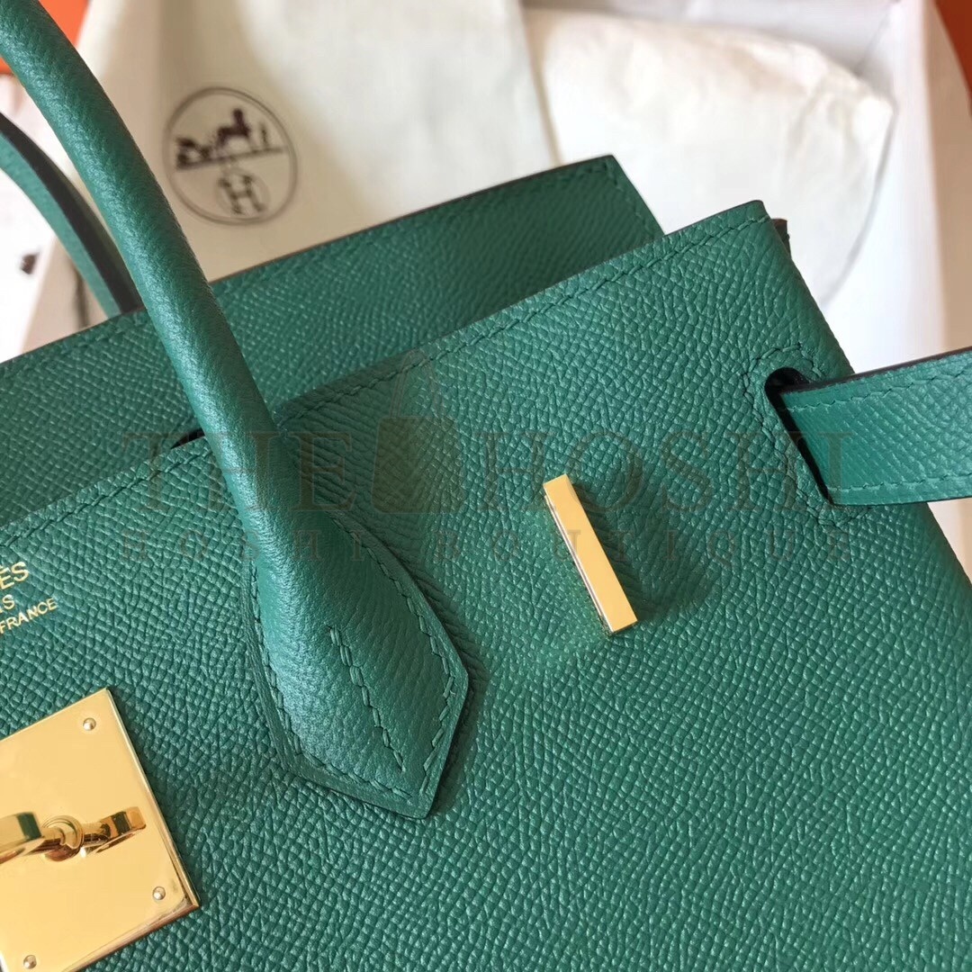 H**me5 Malachite Birkin 30cm Epsom Handmade Bag Master Quality