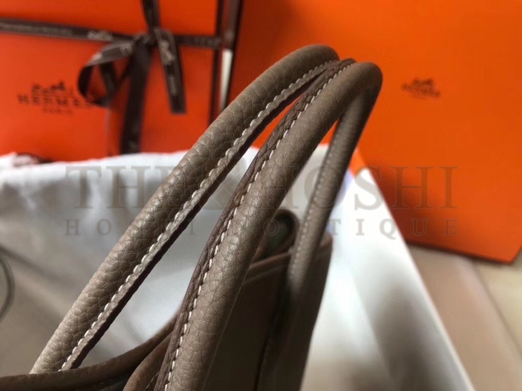 H**me5 Garden Party 30 Bag In Taupe Clemence Leather Master Quality