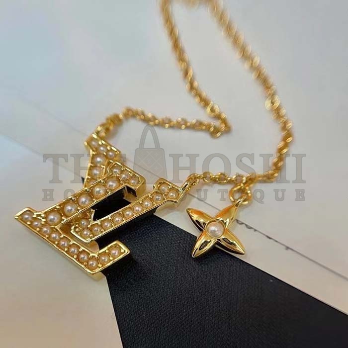 L0vis Vvtt0n Women LV Iconic Pearls Necklace Pearl-Encrusted LV Initials Monogram Flower Charms Master Quality
