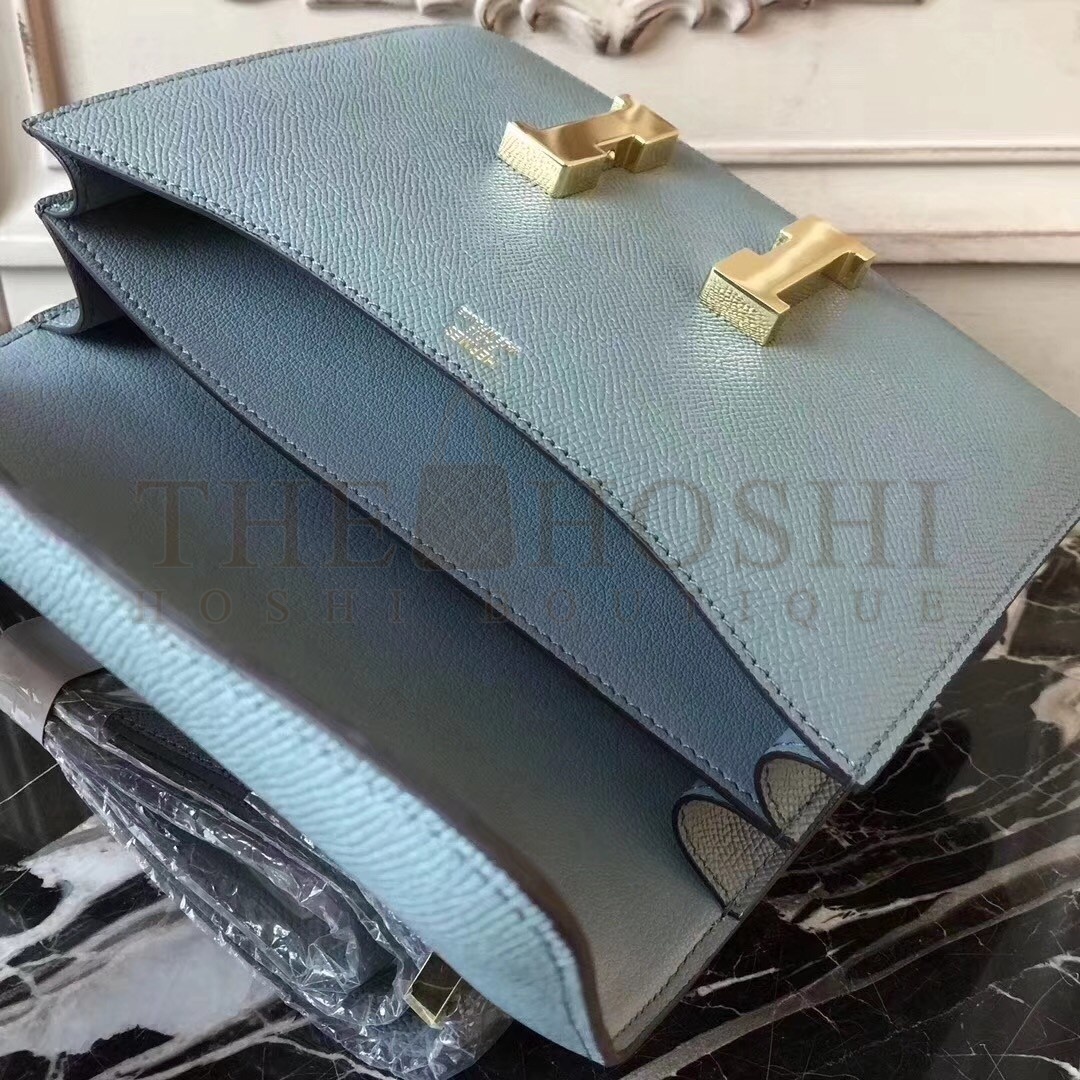 H**me5 Blue Lin Constance MM 24cm Epsom Leather Bag Master Quality