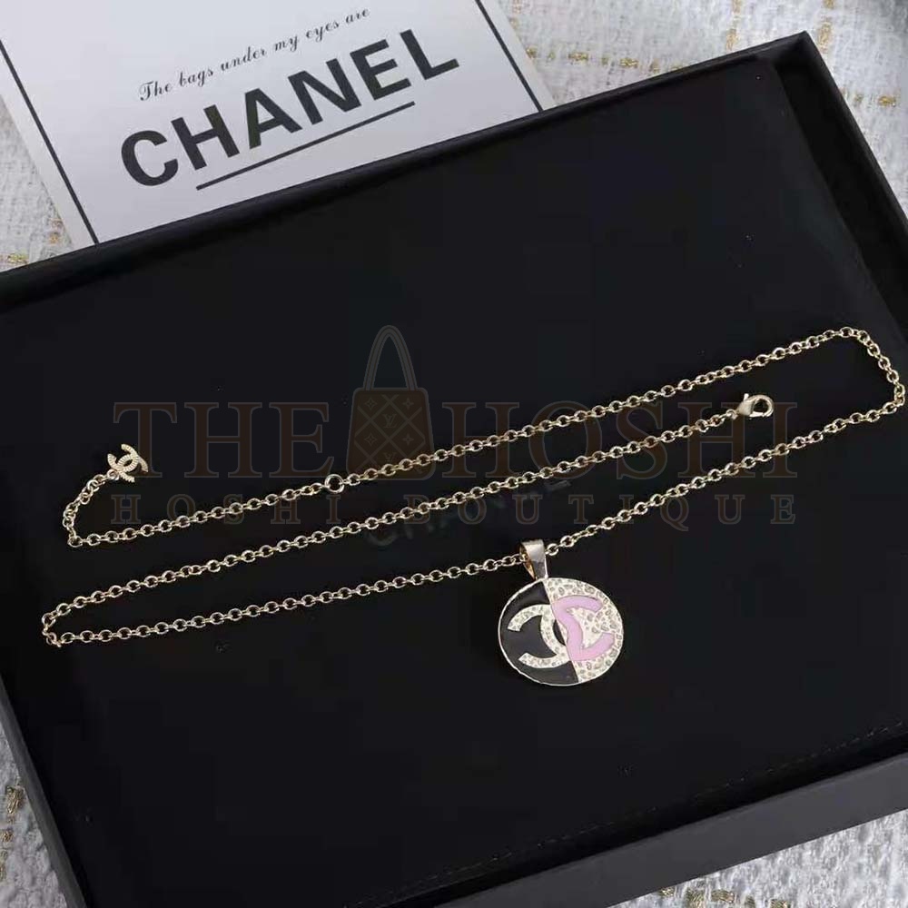 Ch**el Women Pendant Necklace in Metal-Black and Pink Master Quality