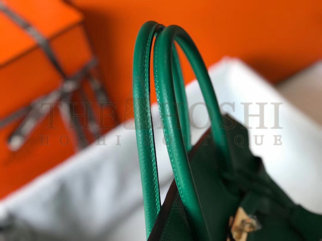 H**me5 Birkin 35 Bag in Vert Vertigo Clemence Leather with GHW Master Quality