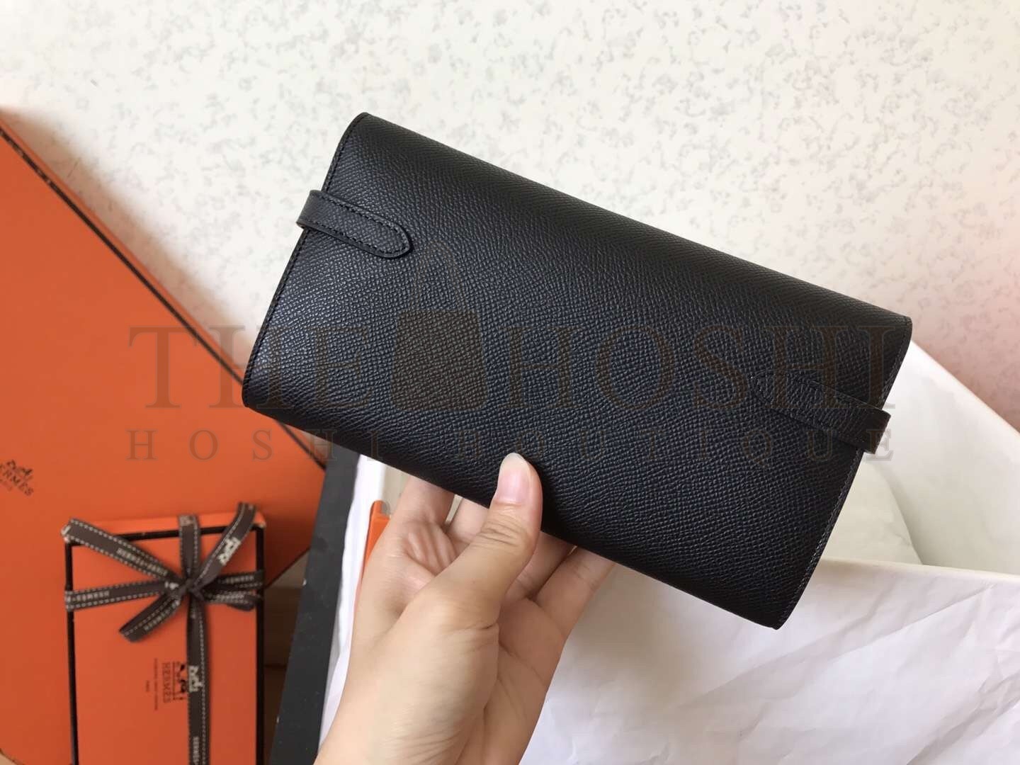H**me5 Kelly Classic Long Wallet In Black Epsom Leather Master Quality