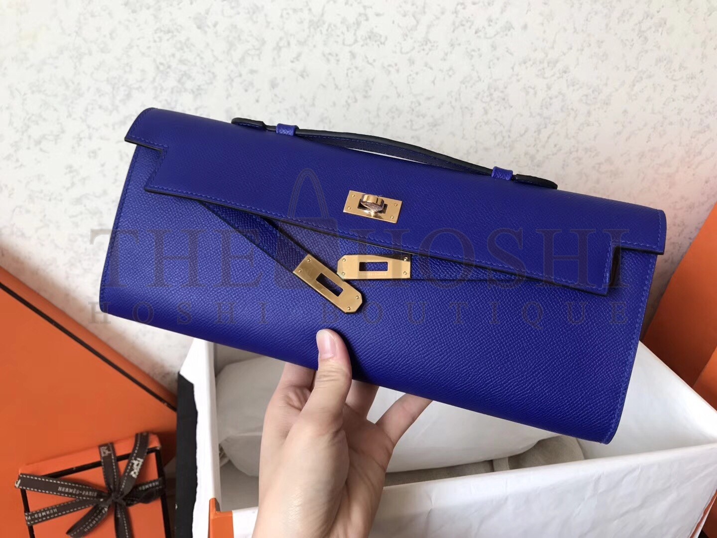 H**me5 Blue Electric Epsom Kelly Cut Handmade Bag Master Quality