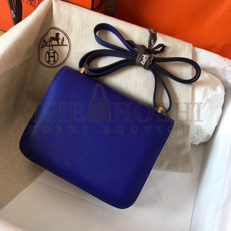 H**me5 Mini Constance 18cm Epsom Blue Electric Bag Master Quality