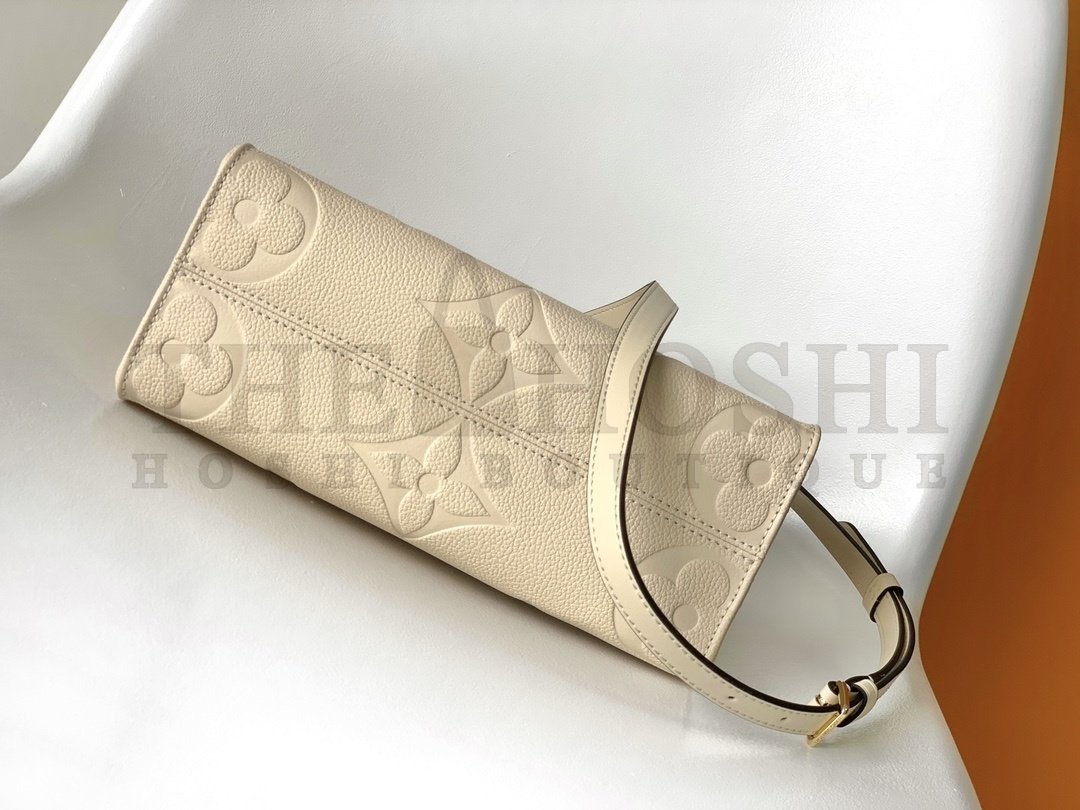 L0vis Vvtt0n LV Women Onthego PM Tote Crème Beige Embossed Grained Cowhide Leather M46569 Master Quality