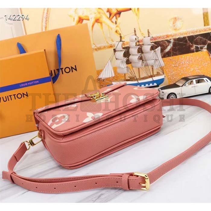 L0vis Vvtt0n LV Women Pochette Métis Handbag Trianon Pink Cream Embossed Grained Cowhide Master Quality