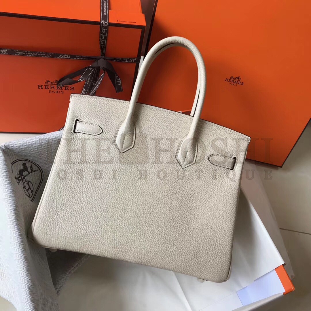 H**me5 Birkin 35 Bag in Beton Clemence Leather with GHW Master Quality