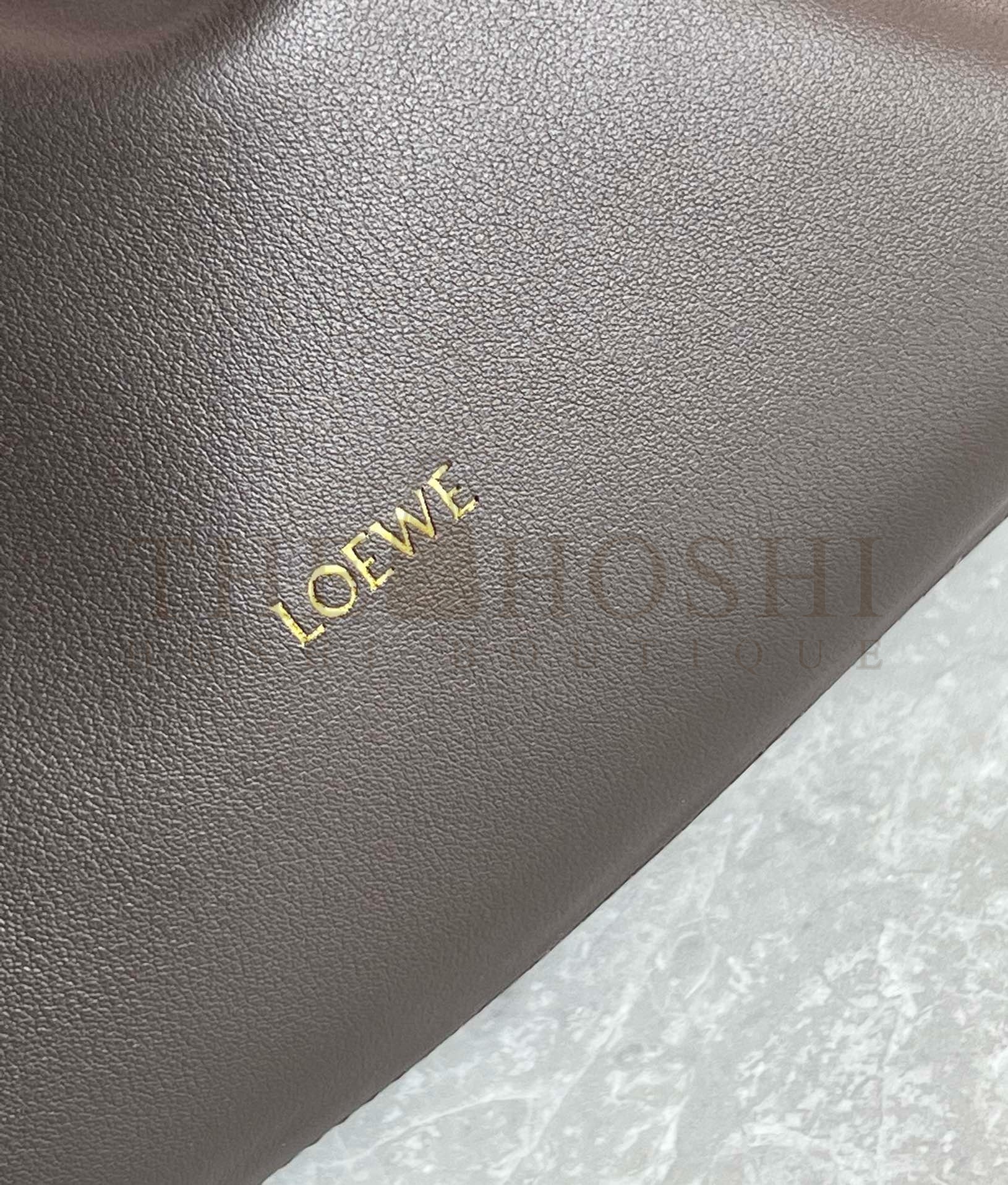 L0ew* Mini Flamenco Clutch Bag in Chocolate Nappa Calfskin Master Quality