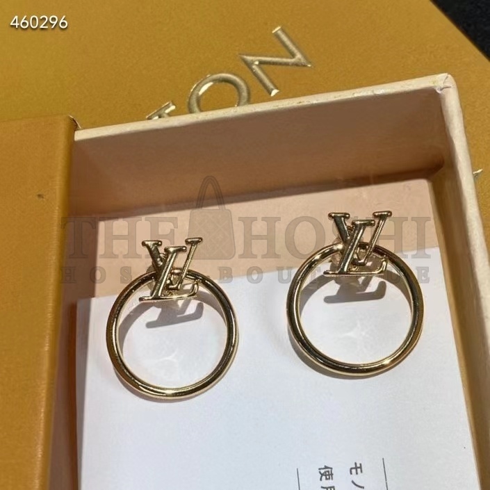 L0vis Vvtt0n Women LV Eclipse Earrings Metal Gold-Color Initials M00763 Master Quality