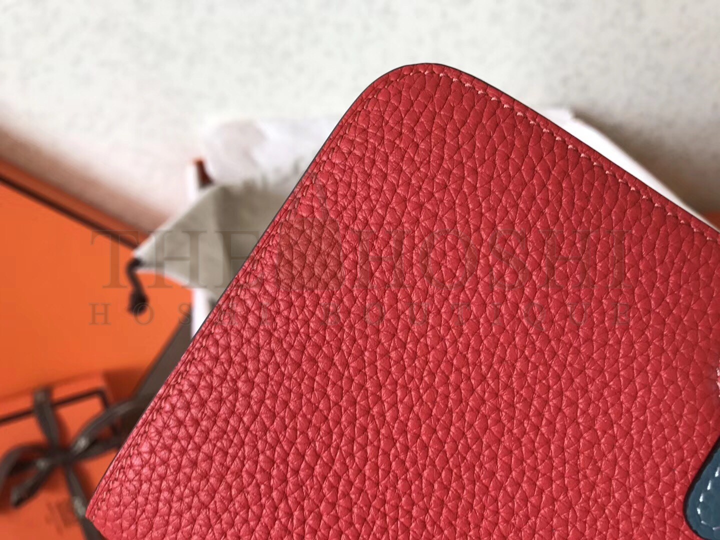 H**me5 Bicolor Dogon Duo Wallet In Red/Jean Leather Master Quality