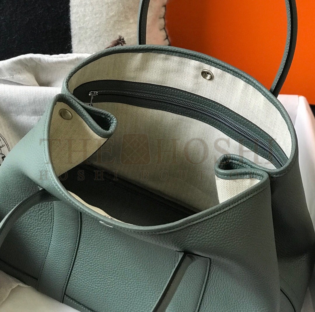 H**me5 Garden Party 36 Bag In Vert Amanda Clemence Leather Master Quality