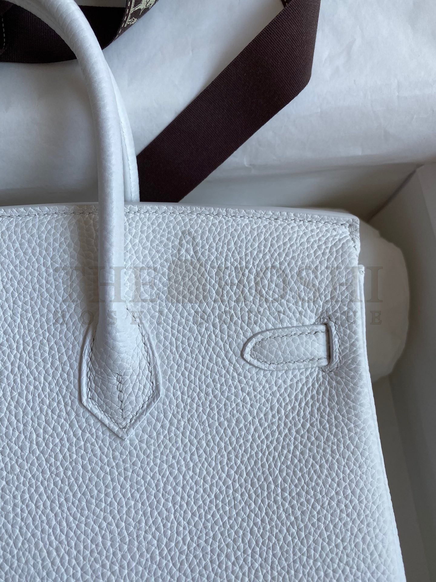 H**me5 Birkin 25 Retourne Handmade Bag In White Clemence Leather Master Quality