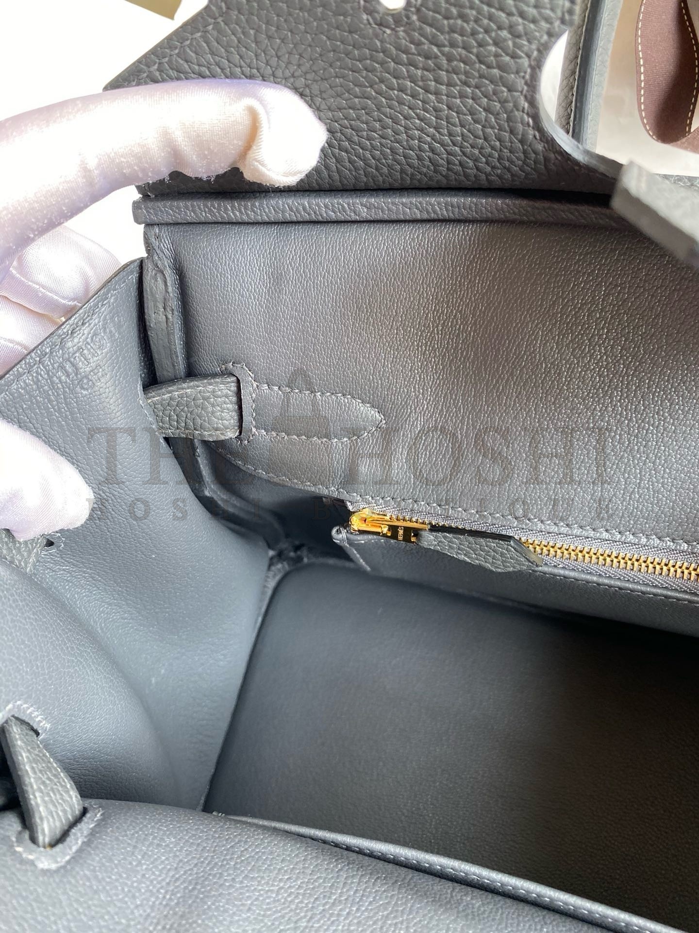 H**me5 Birkin 30 Retourne Handmade Bag In Ardoise Clemence Leather Master Quality