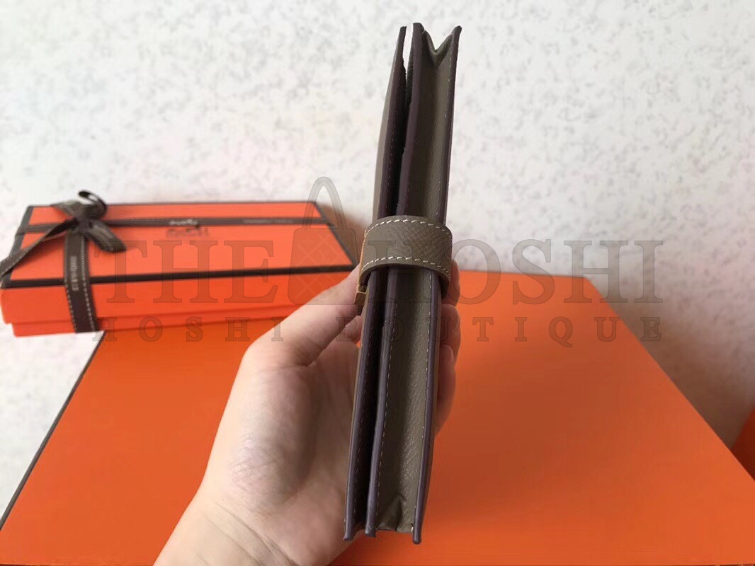 H**me5 Taupe Epsom Bearn Gusset Wallet Master Quality