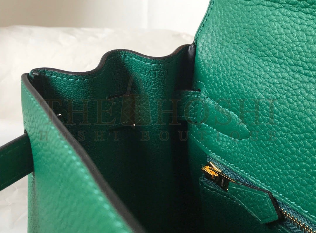 H**me5 Kelly 28cm Retourne Bag in Malachite Clemence Leather GHW Master Quality