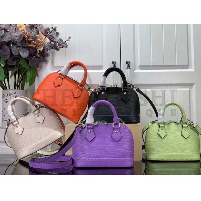 L0vis Vvtt0n LV Women Nano Alma Handbag Vert Noto Green Epi Grained Cowhide Leather Master Quality