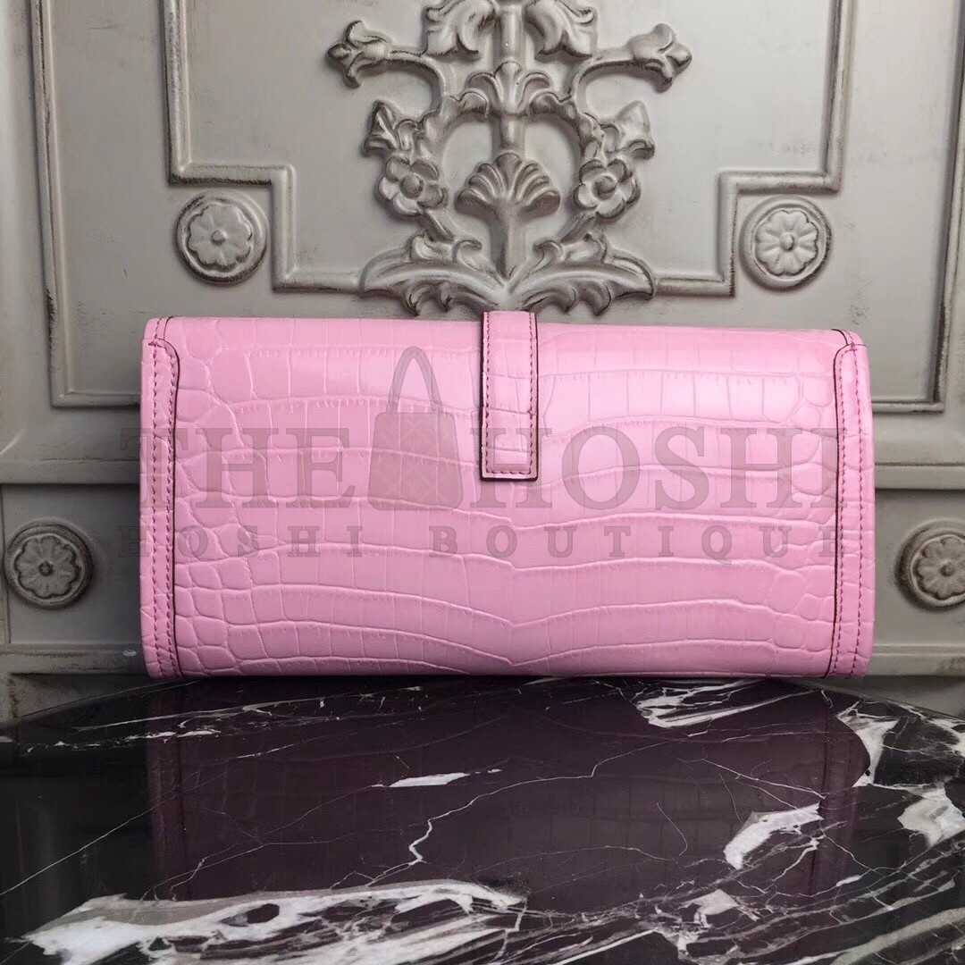 H**me5 Jige Elan 29 Clutch In Pink Crocodile Leather Master Quality