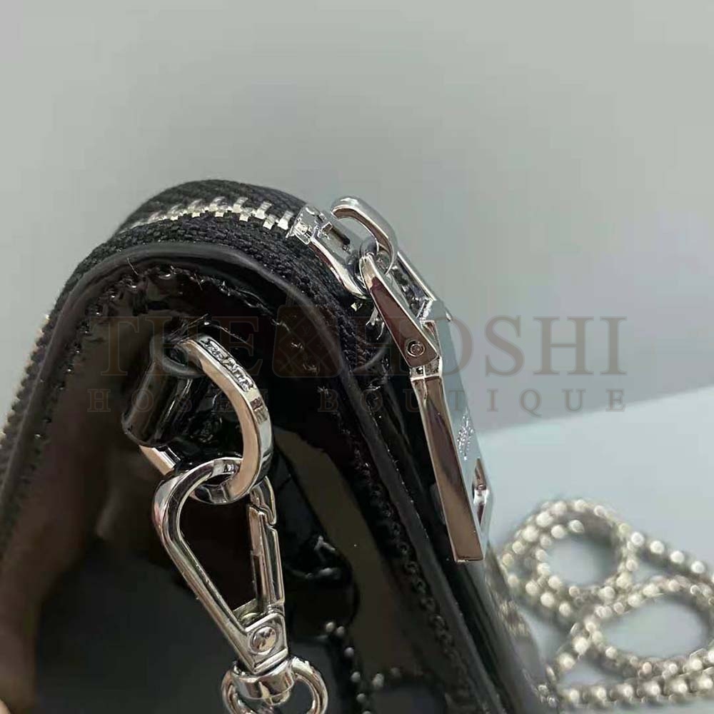 Pra*a Women Brushed Leather Mini-Pouch-Black Master Quality